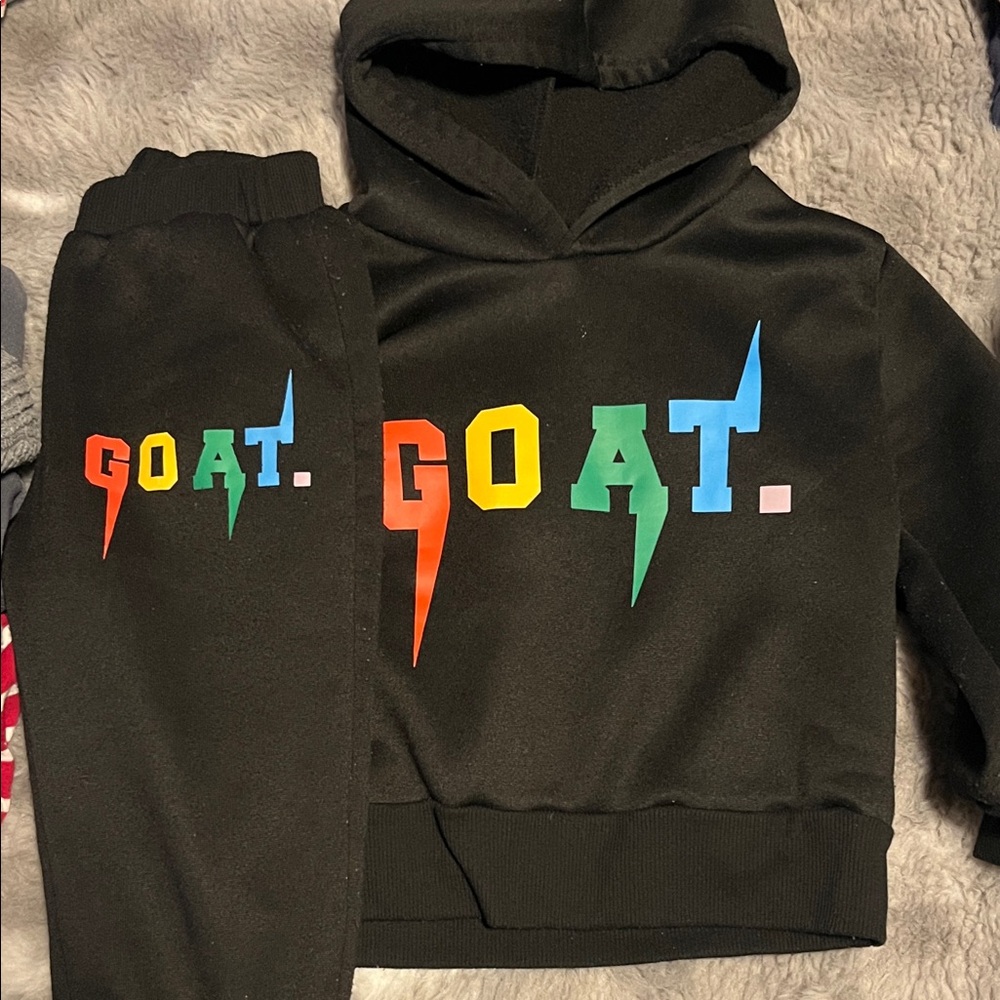 GOAT Kids Black Hoodie and Pants Set